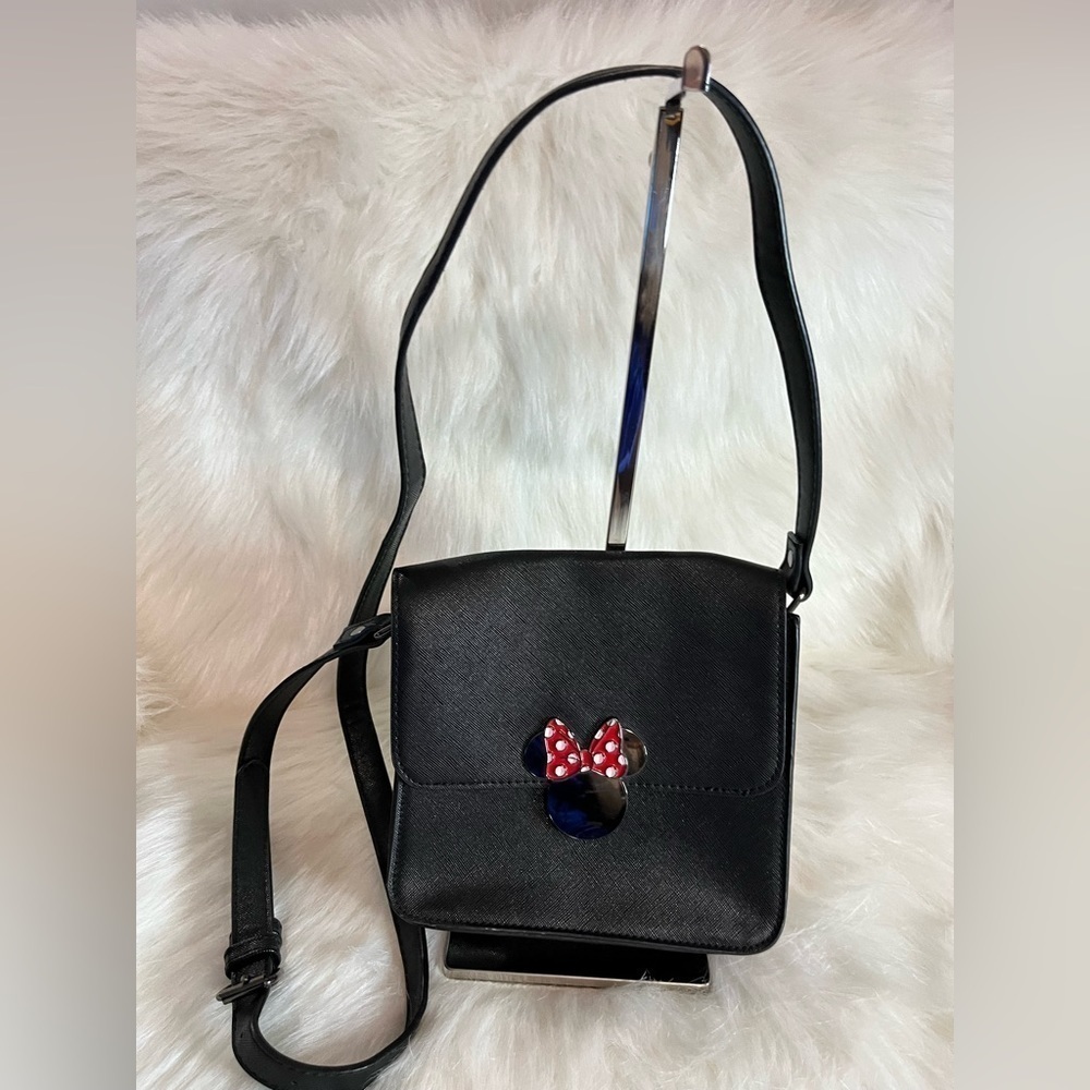 Disney Minnie Mouse black satchel Bag Crossbody Black Magnetic Closure Handbag